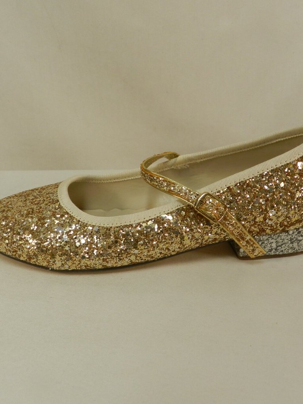 Crewcuts Glitter Gold & Silver Mary Jane shoes J. Crew Girls Occasion Size Sz 5